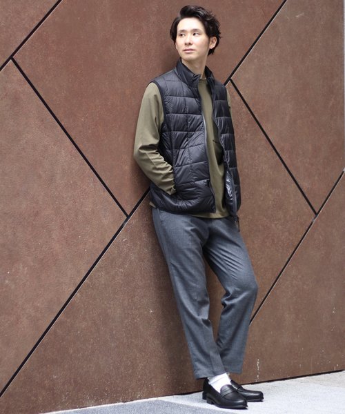 417 EDIFICE（フォーワンセブンエディフィス）の「◇TAION / タイオン HI NECK W-ZIP DOWN VEST（ダウンベスト・メンズ・ネイビー/ブラック/グリーン・X-LARGE/MEDIUM/LARGE/SMALL）」の7枚目の写真