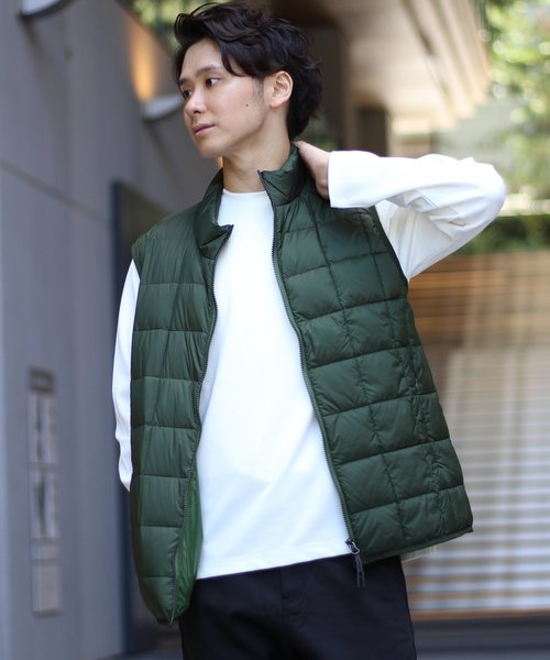 417 EDIFICE（フォーワンセブンエディフィス）の「◇TAION / タイオン HI NECK W-ZIP DOWN VEST（ダウンベスト・メンズ・ネイビー/ブラック/グリーン・X-LARGE/MEDIUM/LARGE/SMALL）」の5枚目の写真