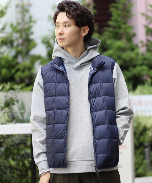 417 EDIFICE（フォーワンセブンエディフィス）の「◇TAION / タイオン HI NECK W-ZIP DOWN VEST（ダウンベスト・メンズ・ネイビー/ブラック/グリーン・X-LARGE/MEDIUM/LARGE/SMALL）」の4枚目の写真
