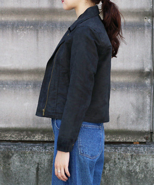 reca（レカ）の「フェイクスウェードダブルライダースジャケット（ライダースジャケット・レディース・スミクロ/グレー系その他/ブラウン/キャメル/ピンクベージュ・M）」の13枚目の写真