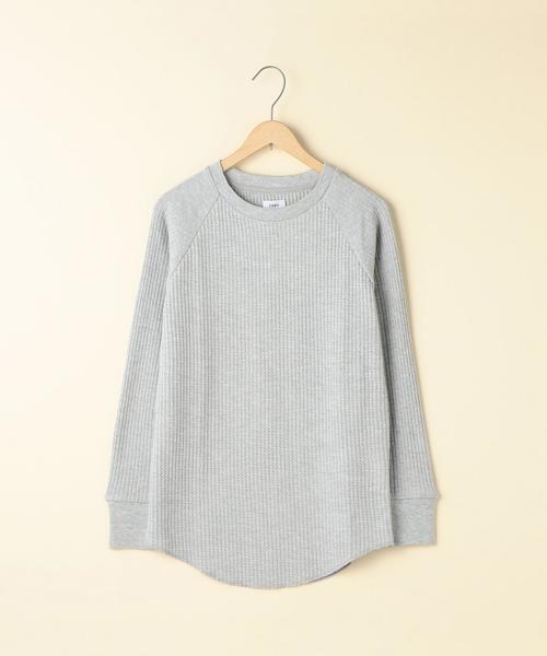 coen(コーエン)の「【新色登場】サーマルクルーネックカットソー(Tシャツ/カットソー・レディース・オフホワイト/ライトピンク/ネイビー/グレー/ライトブルー・MEDIUM/LARGE)」の3枚目の写真