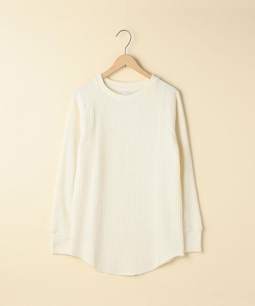 coen(コーエン)の「【新色登場】サーマルクルーネックカットソー(Tシャツ/カットソー・レディース・オフホワイト/ライトピンク/ネイビー/グレー/ライトブルー・MEDIUM/LARGE)」の2枚目の写真