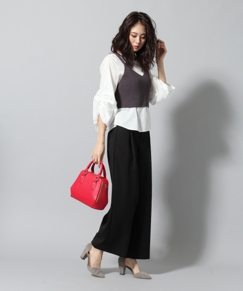 Andemiu（アンデミュウ）の「ニットキャミブラウスＳＥＴ772003（Tシャツ/カットソー・レディース・ブラック/グレー/キャメル・FREE）」の16枚目の写真