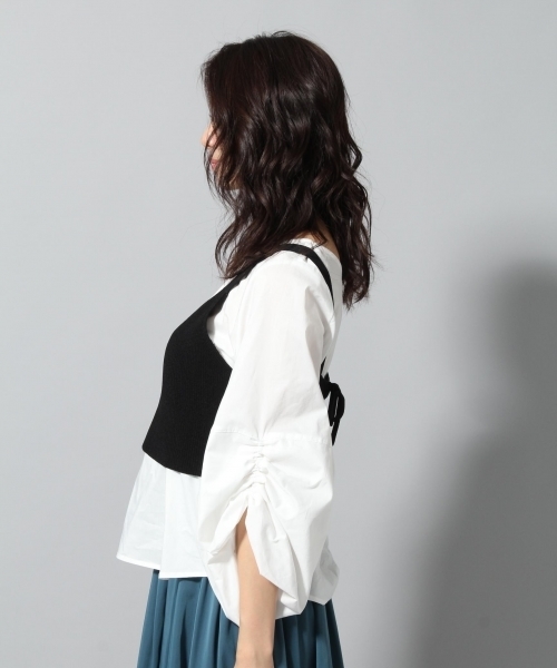 Andemiu（アンデミュウ）の「ニットキャミブラウスＳＥＴ772003（Tシャツ/カットソー・レディース・ブラック/グレー/キャメル・FREE）」の11枚目の写真