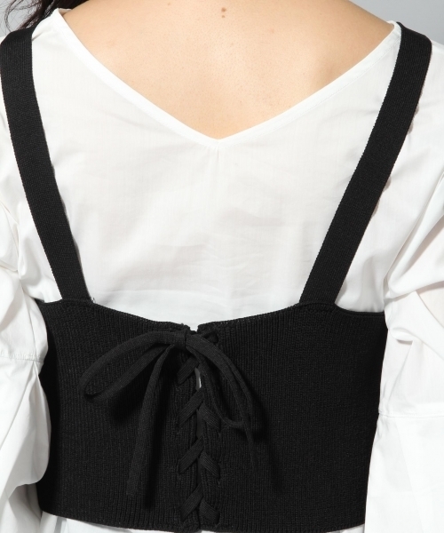 Andemiu（アンデミュウ）の「ニットキャミブラウスＳＥＴ772003（Tシャツ/カットソー・レディース・ブラック/グレー/キャメル・FREE）」の7枚目の写真