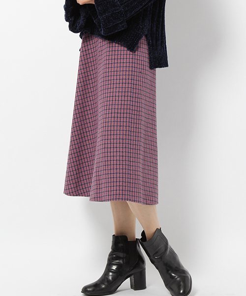 laboratory work(ラボラトリーワーク)の「ガンクラチェックスカート(スカート・レディース・ブラウン/パープル/オレンジ・MEDIUM)」の3枚目の写真