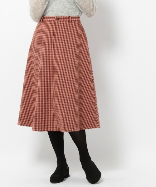 laboratory work(ラボラトリーワーク)の「ガンクラチェックスカート(スカート・レディース・ブラウン/パープル/オレンジ・MEDIUM)」の1枚目の写真