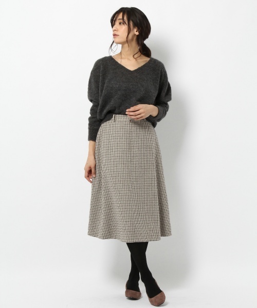 laboratory work(ラボラトリーワーク)の「ガンクラチェックスカート(スカート・レディース・ブラウン/パープル/オレンジ・MEDIUM)」の4枚目の写真