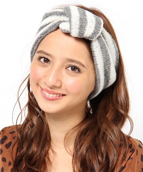 bpr BEAMS Women's（ビーピーアール　ビームス）の「□BERNSTOCK SPEIRS / ボーダー ヘアバンド（ヘアバンド・レディース・グレー/ブラック・ONE SIZE）」の2枚目の写真