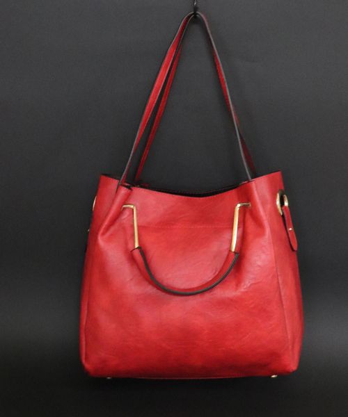 florist（フローリスト）の「【2WAY】アンティーク調レザーショルダーバッグ＆ポーチセット（ハンドバッグ・レディース・ブラウン/イエロー/ピンク/ブラック/グリーン/キャメル/レッド・FREE）」の7枚目の写真