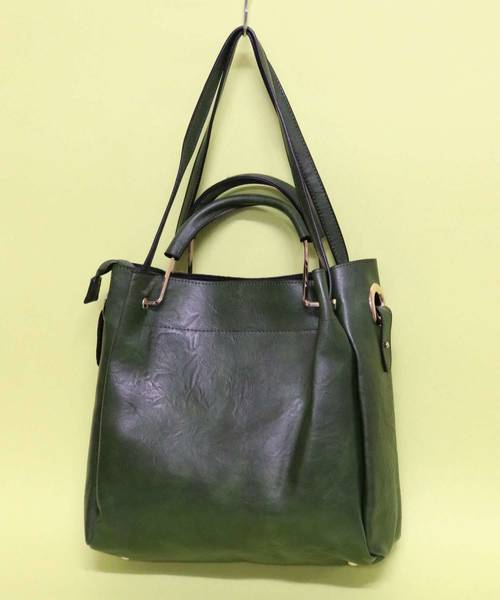 florist（フローリスト）の「【2WAY】アンティーク調レザーショルダーバッグ＆ポーチセット（ハンドバッグ・レディース・ブラウン/イエロー/ピンク/ブラック/グリーン/キャメル/レッド・FREE）」の3枚目の写真