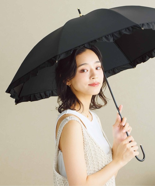 Wpc.（ダブリュピーシー）の「完全遮光 遮光クラシックフリル 日傘 長傘 Wpc.（長傘・レディース・ブラック/ベージュ/ネイビー/ラベンダー/ミント/ブラウン・FREE）」の15枚目の写真