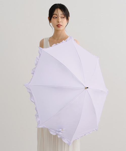 Wpc.（ダブリュピーシー）の「完全遮光 遮光クラシックフリル 日傘 長傘 Wpc.（長傘・レディース・ブラック/ベージュ/ネイビー/ラベンダー/ミント/ブラウン/サックスブルー/オフホワイト/グレー・FREE）」の17枚目の写真