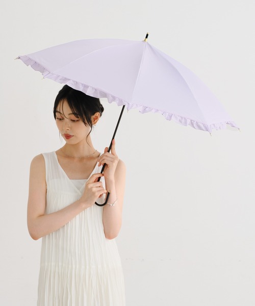 Wpc.（ダブリュピーシー）の「完全遮光 遮光クラシックフリル 日傘 長傘 Wpc.（長傘・レディース・ブラック/ベージュ/ネイビー/ラベンダー/ミント/ブラウン/サックスブルー/オフホワイト/グレー・FREE）」の18枚目の写真