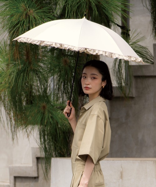 Wpc.（ダブリュピーシー）の「完全遮光 遮光クラシックフリル 日傘 長傘 Wpc.（長傘・レディース・ブラック/ベージュ/ネイビー/ラベンダー/ミント/ブラウン/サックスブルー/オフホワイト/グレー・FREE）」の11枚目の写真