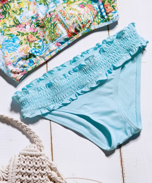 SUNBABIES（サンベイビーズ）の「ウエストシャーリング・ビキニパンツ/SUNBABIES（水着・レディース・ミント/ピンク/ラベンダー/ブラック・LARGE/MEDIUM/SMALL）」の2枚目の写真