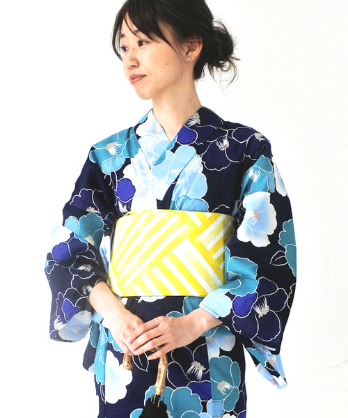 IEDIT(イディット)の「【ZOZO限定!】花火大会にバッチリ!浴衣とリバーシブル平帯と下駄セット/浴衣3点セット(浴衣)」|ブルー系その他2