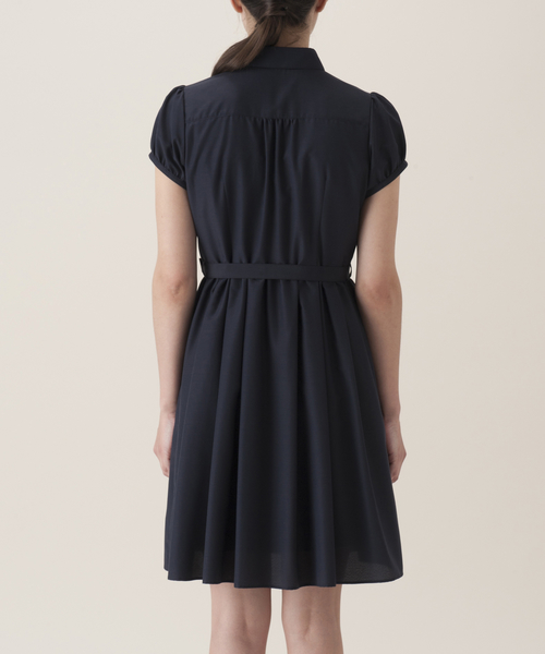 BLUE LABEL シルキーブロード パフスリーブドレス BLUE LABEL CRESTBRIDGE（ブルーレーベルクレストブリッジ）の