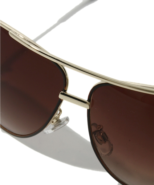 green label relaxing（グリーンレーベルリラクシング）の「BIG METAL ティアドロップ サングラス（サングラス・メンズ・ブラック/ダークブラウン・フリー）」の6枚目の写真