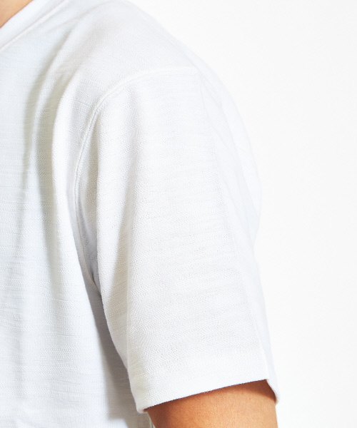 ABAHOUSE（アバハウス）の「ジャカードクルーネックTシャツ（Tシャツ/カットソー・メンズ・ホワイト/カーキ・44/46/48）」の10枚目の写真