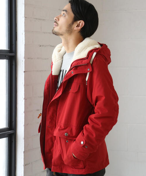 coen（コーエン）の「【『GO OUT』10月号掲載】3WAYボアマウンテンパーカー（マウンテンパーカー・メンズ・レッド/ブラック/ベージュ/ネイビー・SMALL/MEDIUM/X-LARGE/LARGE）」の8枚目の写真