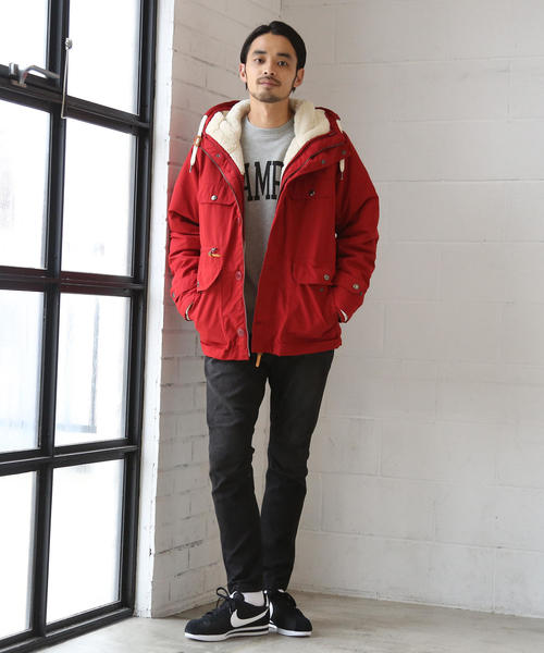 coen（コーエン）の「【『GO OUT』10月号掲載】3WAYボアマウンテンパーカー（マウンテンパーカー・メンズ・レッド/ブラック/ベージュ/ネイビー・SMALL/MEDIUM/X-LARGE/LARGE）」の17枚目の写真