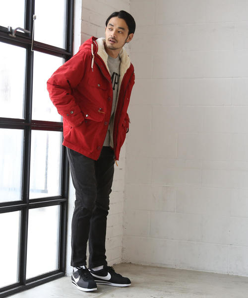 coen（コーエン）の「【『GO OUT』10月号掲載】3WAYボアマウンテンパーカー（マウンテンパーカー・メンズ・レッド/ブラック/ベージュ/ネイビー・SMALL/MEDIUM/X-LARGE/LARGE）」の16枚目の写真
