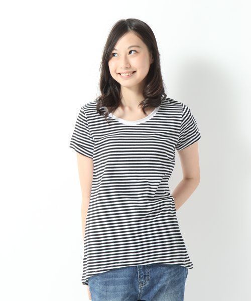 GLOBAL WORK(グローバルワーク)の「コットンロールネックT/半袖(Tシャツ/カットソー・レディース・ネイビー/ブラック/ホワイト/ホワイト系その他・MEDIUM/SMALL/LARGE)」の1枚目の写真