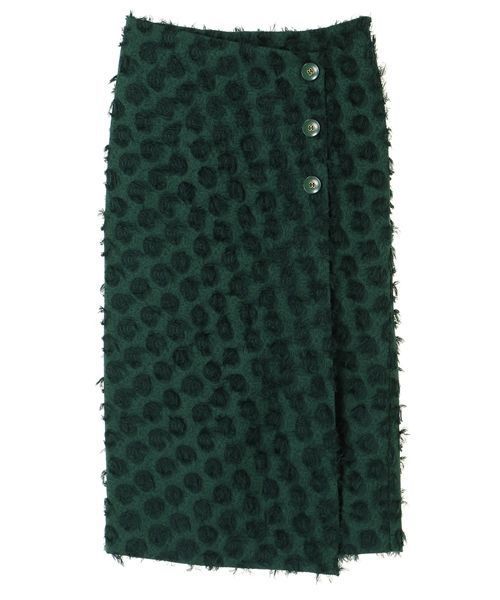 YECCA VECCA(イェッカヴェッカ)の「ドビードット釦ラップスカート(スカート・レディース・ネイビー/グリーン/マスタード・SMALL/MEDIUM)」の2枚目の写真