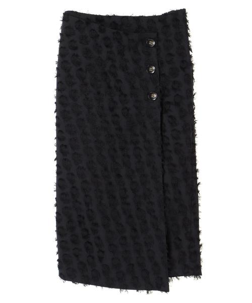 YECCA VECCA(イェッカヴェッカ)の「ドビードット釦ラップスカート(スカート・レディース・ネイビー/グリーン/マスタード・SMALL/MEDIUM)」の6枚目の写真