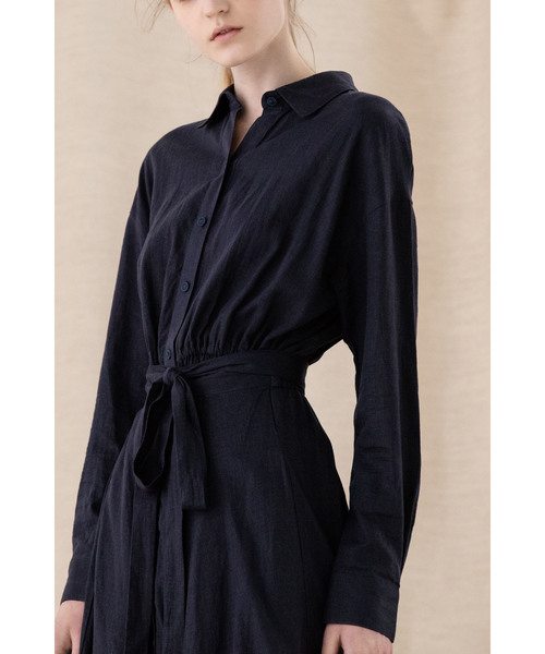 CASA FLINE（カーサフライン）の「エプロンロングシャツワンピース  