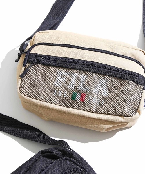 FILA(フィラ)の「∴WEGO/FILA別注メッシュポケットショルダーバッグ(ショルダーバッグ・レディース・ブラック/ベージュ/その他1・FREE)」の2枚目の写真
