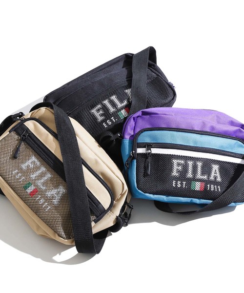 FILA(フィラ)の「∴WEGO/FILA別注メッシュポケットショルダーバッグ(ショルダーバッグ・レディース・ブラック/ベージュ/その他1・FREE)」の4枚目の写真