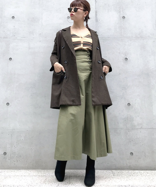 archives（アルシーヴ）の「ヘリンボーンダブルブレストジャケット（テーラードジャケット・レディース・グレー/チャコールグレー/ブラウン・MEDIUM）」の4枚目の写真