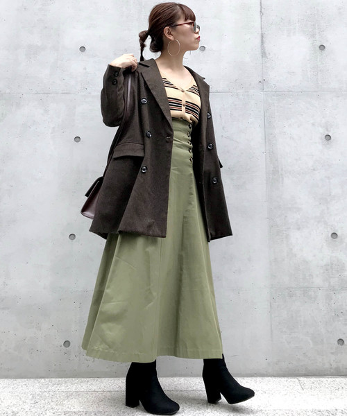 archives（アルシーヴ）の「ヘリンボーンダブルブレストジャケット（テーラードジャケット・レディース・グレー/チャコールグレー/ブラウン・MEDIUM）」の9枚目の写真