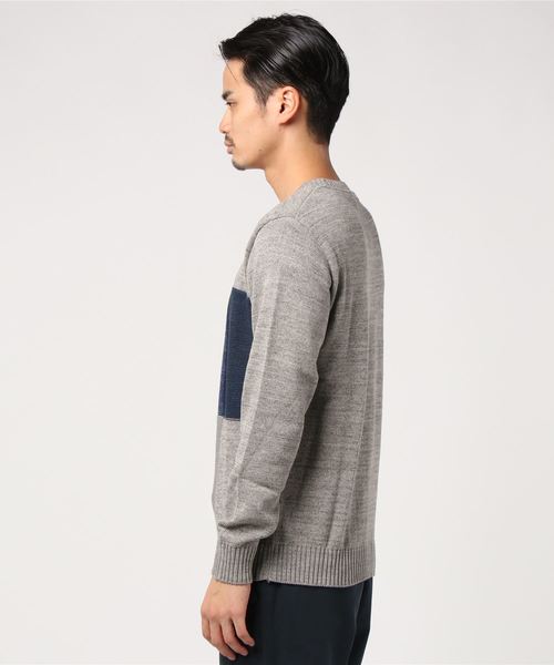 Ranch standard(ランチスタンダード)の「【Ranch standard】 RA18-018 パッチワークニット Speck Dyeing(ニット/セーター・メンズ・グレー系その他/ブルー系その他・3/2)」の4枚目の写真