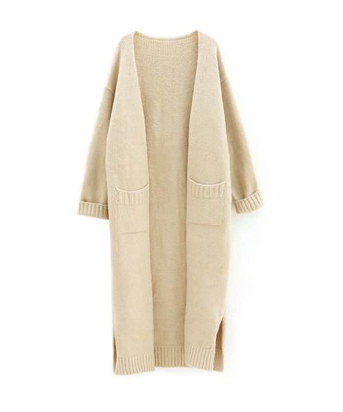 marjour（マージュール）の「FULL LENGTH KNIT CARDIGAN（カーディガン/ボレロ・レディース・ベージュ/モカ・MEDIUM）」の13枚目の写真