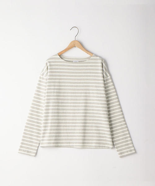 coen（コーエン）の「【新色追加・ネイビー⇒WEB限定】ボーダーボートネックカットソー（Tシャツ/カットソー・レディース・ベージュ/ネイビー/ロイヤルブルー/グレー/マルチ・MEDIUM/LARGE）」の21枚目の写真