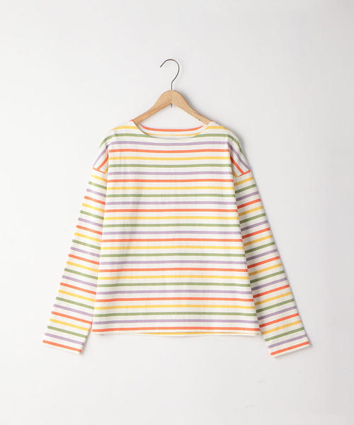 coen（コーエン）の「【新色追加・ネイビー⇒WEB限定】ボーダーボートネックカットソー（Tシャツ/カットソー・レディース・ベージュ/ネイビー/ロイヤルブルー/グレー/マルチ・MEDIUM/LARGE）」の22枚目の写真