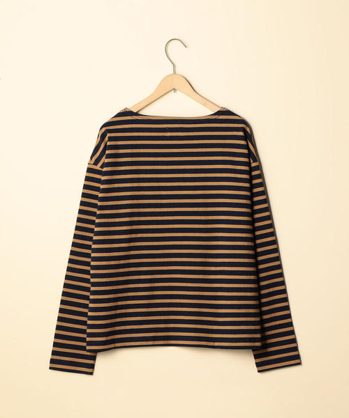 coen（コーエン）の「【新色追加・ネイビー⇒WEB限定】ボーダーボートネックカットソー（Tシャツ/カットソー・レディース・ベージュ/ネイビー/ロイヤルブルー/グレー/マルチ・MEDIUM/LARGE）」の16枚目の写真