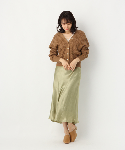 A part by(アパートバイ)の「7GCoAcアラン2WAYカーディガン 822733(カーディガン/ボレロ・レディース・ネイビー/ブラウン/オフホワイト/ブルー・FREE)」の9枚目の写真