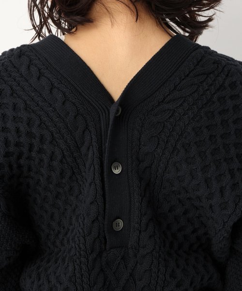 A part by(アパートバイ)の「7GCoAcアラン2WAYカーディガン 822733(カーディガン/ボレロ・レディース・ネイビー/ブラウン/オフホワイト/ブルー・FREE)」の11枚目の写真