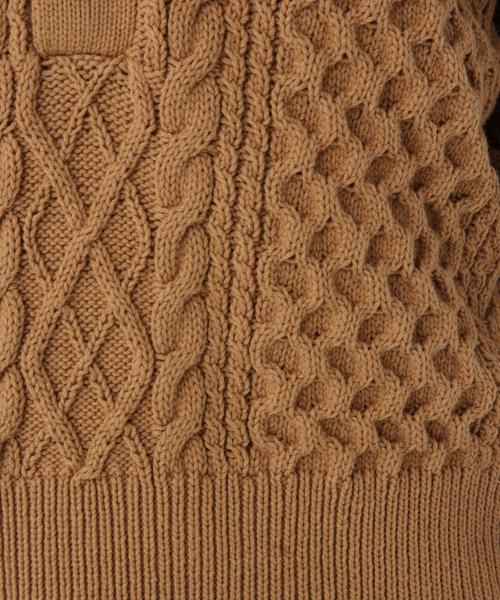 A part by(アパートバイ)の「7GCoAcアラン2WAYカーディガン 822733(カーディガン/ボレロ・レディース・ネイビー/ブラウン/オフホワイト/ブルー・FREE)」の14枚目の写真