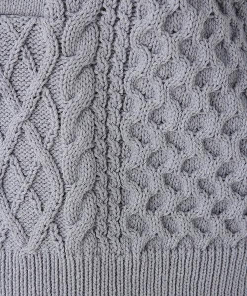 A part by(アパートバイ)の「7GCoAcアラン2WAYカーディガン 822733(カーディガン/ボレロ・レディース・ネイビー/ブラウン/オフホワイト/ブルー・FREE)」の15枚目の写真