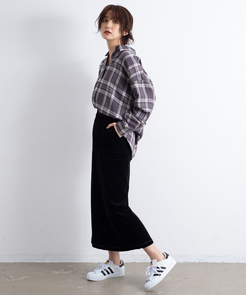 Aunt Marie's（アントマリーズ）の「AUNT MARIE'S コーデュロイロングナロースカート（スカート・レディース・アイボリー/ブラック・FREE）」の12枚目の写真