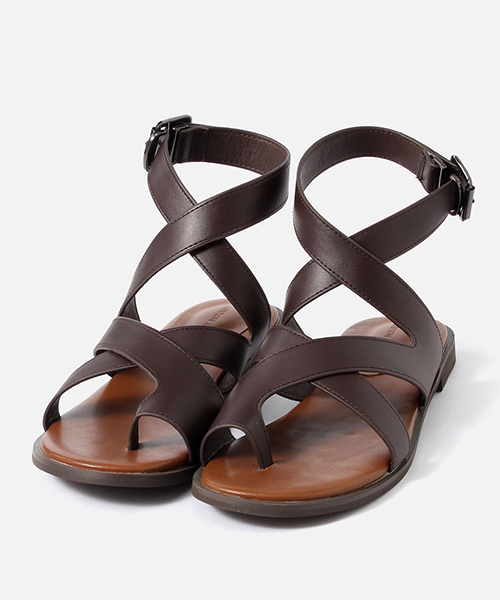 AZUL by moussy(アズールバイマウジー)の「CROSS FLAT SANDALS/クロスフラットサンダルズ(サンダル・レディース・ブラック/ブラウン・MEDIUM/LARGE/SMALL)」の1枚目の写真