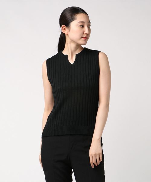 PUNYUS（プニュズ）の「ノースリリブニット（ニット/セーター・レディース・ブラック/ベージュ/カーキ・1/2/3/4）」の7枚目の写真