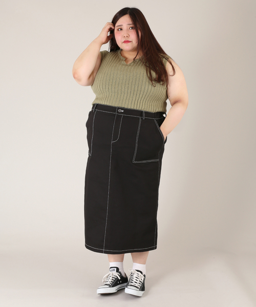 PUNYUS（プニュズ）の「ノースリリブニット（ニット/セーター・レディース・ブラック/ベージュ/カーキ・1/2/3/4）」の6枚目の写真