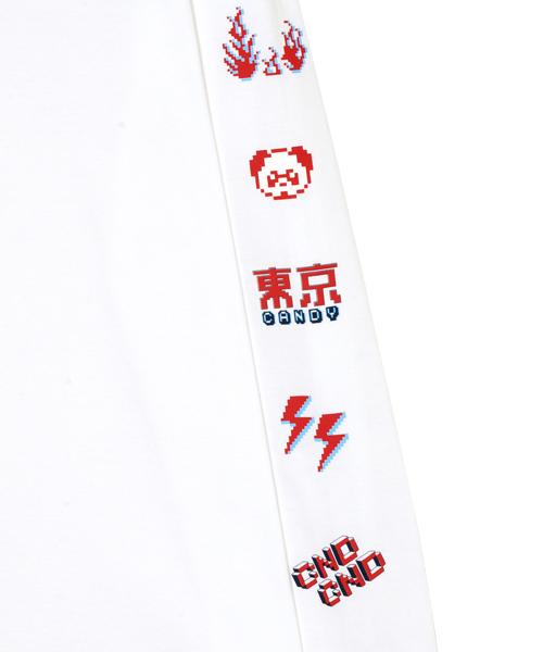 Candy Stripper(キャンディストリッパー)の「8BIT CANDY ロングスリーブ Tシャツ(Tシャツ/カットソー・レディース・オフホワイト/ピンク/ライトグリーン/ブラック・2)」の5枚目の写真