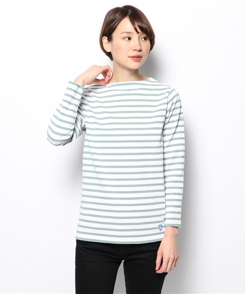 ORCIVAL（オーシバル）の「【ORCIVAL】カットソー（Tシャツ/カットソー・レディース・ライトグリーン/ミント/ブルーグリーン/ブラウン・MEDIUM/LARGE）」の3枚目の写真